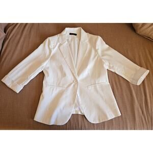 Benino's Women's Size Large White Business Blazer with One Button